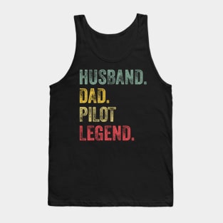 Husband Dad Pilot Legend Retro Vintage Tank Top